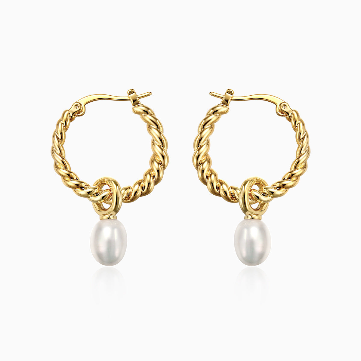 Twist Pearl Drop Earrings