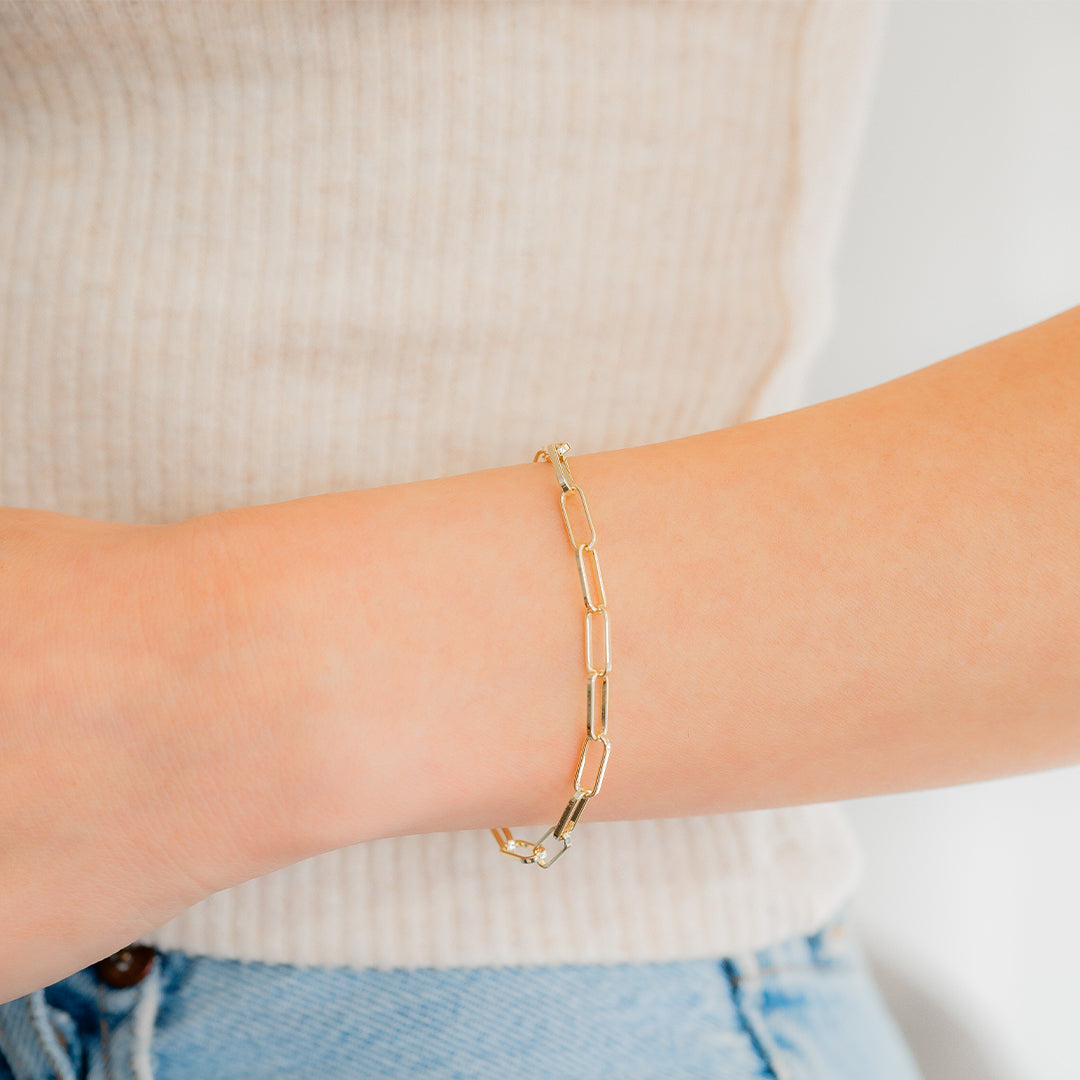 Open Link Paperclip Chain Bracelet