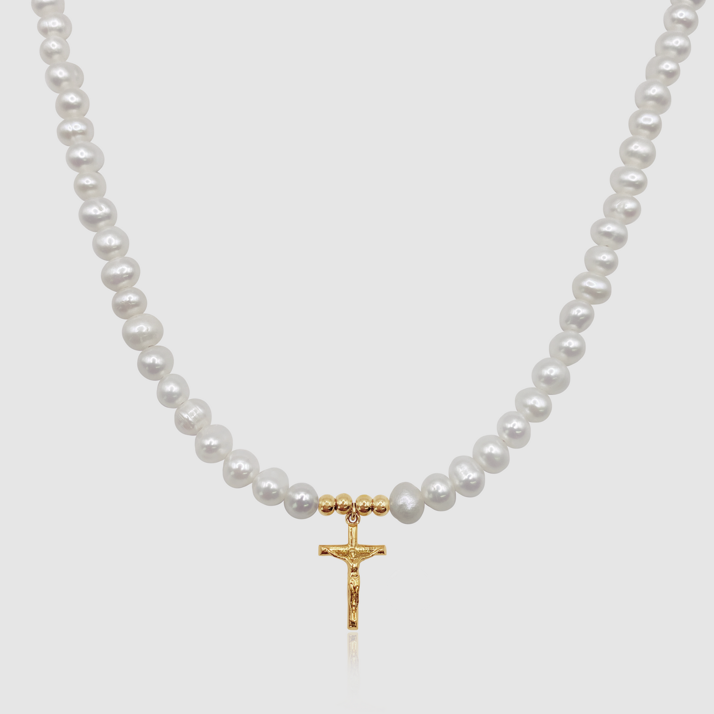 Crucifix Real Pearl Necklace