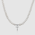 Crucifix Real Pearl Necklace