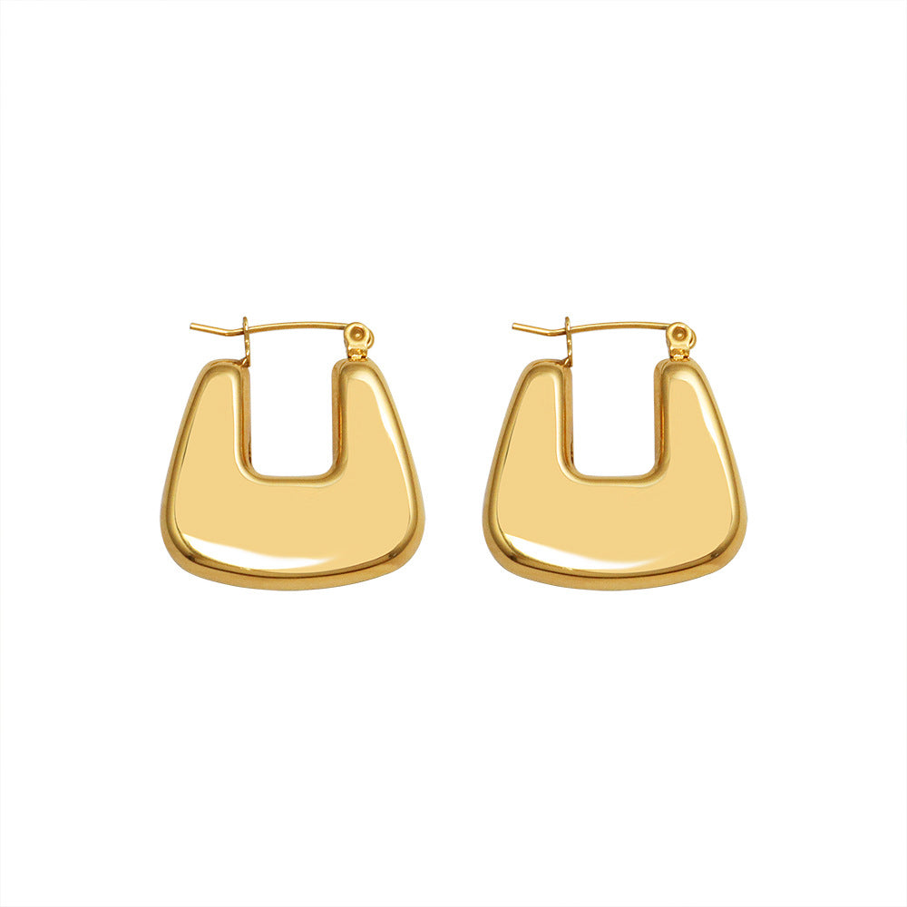 Square Crush Gold Plated Earrings