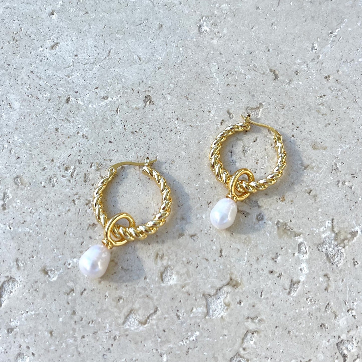 Twist Pearl Drop Earrings