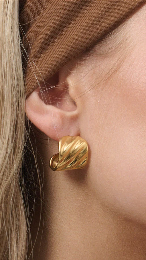 Vera Textured 18K Gold Plated Earrings