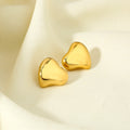 Polished Sculptural Heart Earrings
